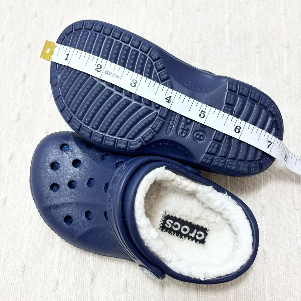 Crocs Kids Navy Blue lined Clogs‎ Size C 8/9
